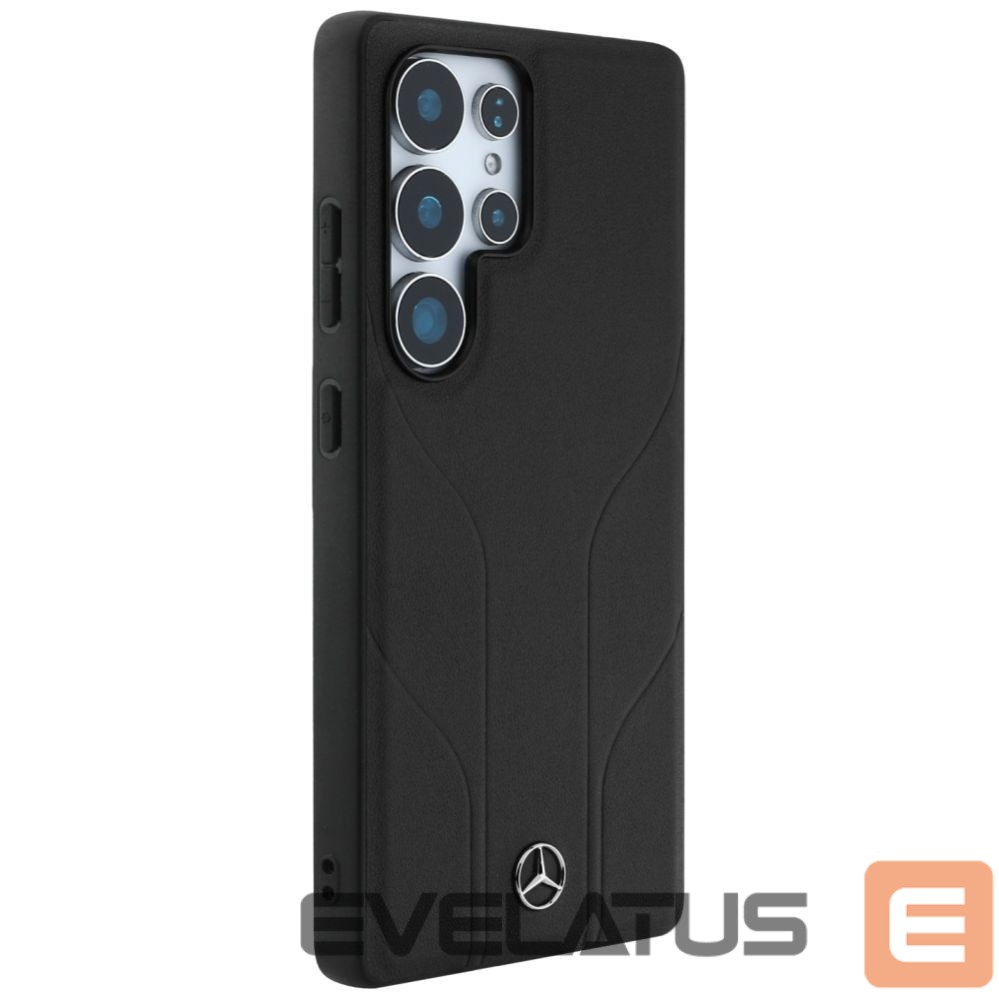 Kitos prekės Mercedes-Benz Mercedes Leather Debossed Lines MagSafe case for Samsung Galaxy S25 Ultra - black