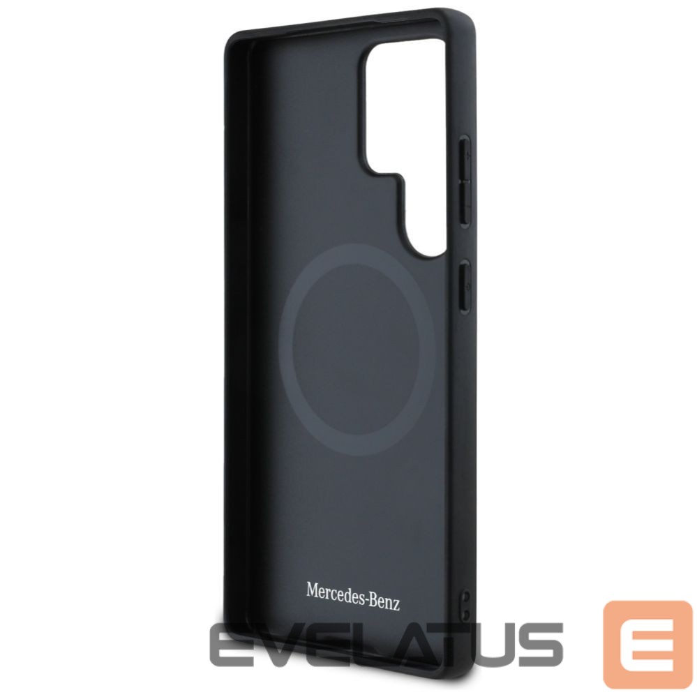 Kitos prekės Mercedes-Benz Mercedes Leather Debossed Lines MagSafe case for Samsung Galaxy S25 Ultra - black