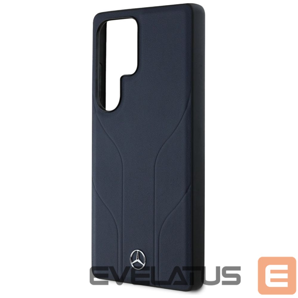 Kitos prekės Mercedes-Benz Mercedes Leather Debossed Lines MagSafe Case for Samsung Galaxy S25 Ultra - Blue