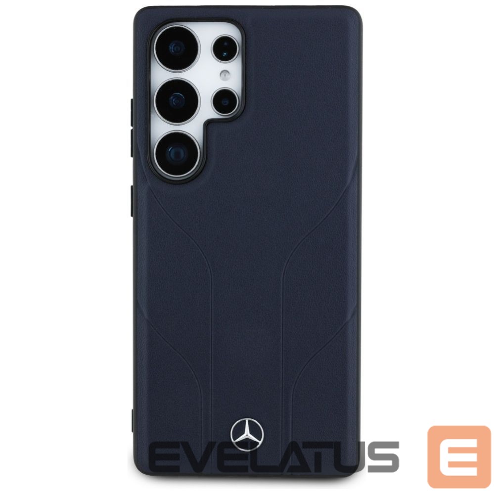 Kitos prekės Mercedes-Benz Mercedes Leather Debossed Lines MagSafe Case for Samsung Galaxy S25 Ultra - Blue