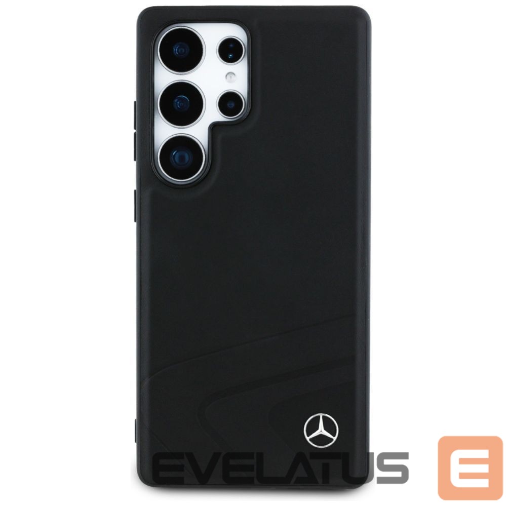 Kitos prekės Mercedes-Benz Mercedes Leather Horizontal Debossed Curves MagSafe Case for Samsung Galaxy S25 Ultra - Black