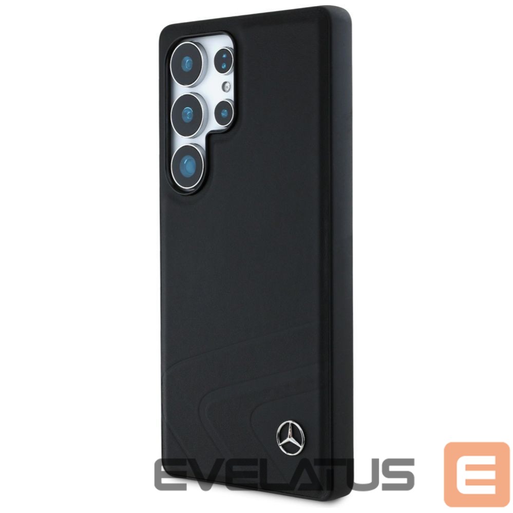 Kitos prekės Mercedes-Benz Mercedes Leather Horizontal Debossed Curves MagSafe Case for Samsung Galaxy S25 Ultra - Black