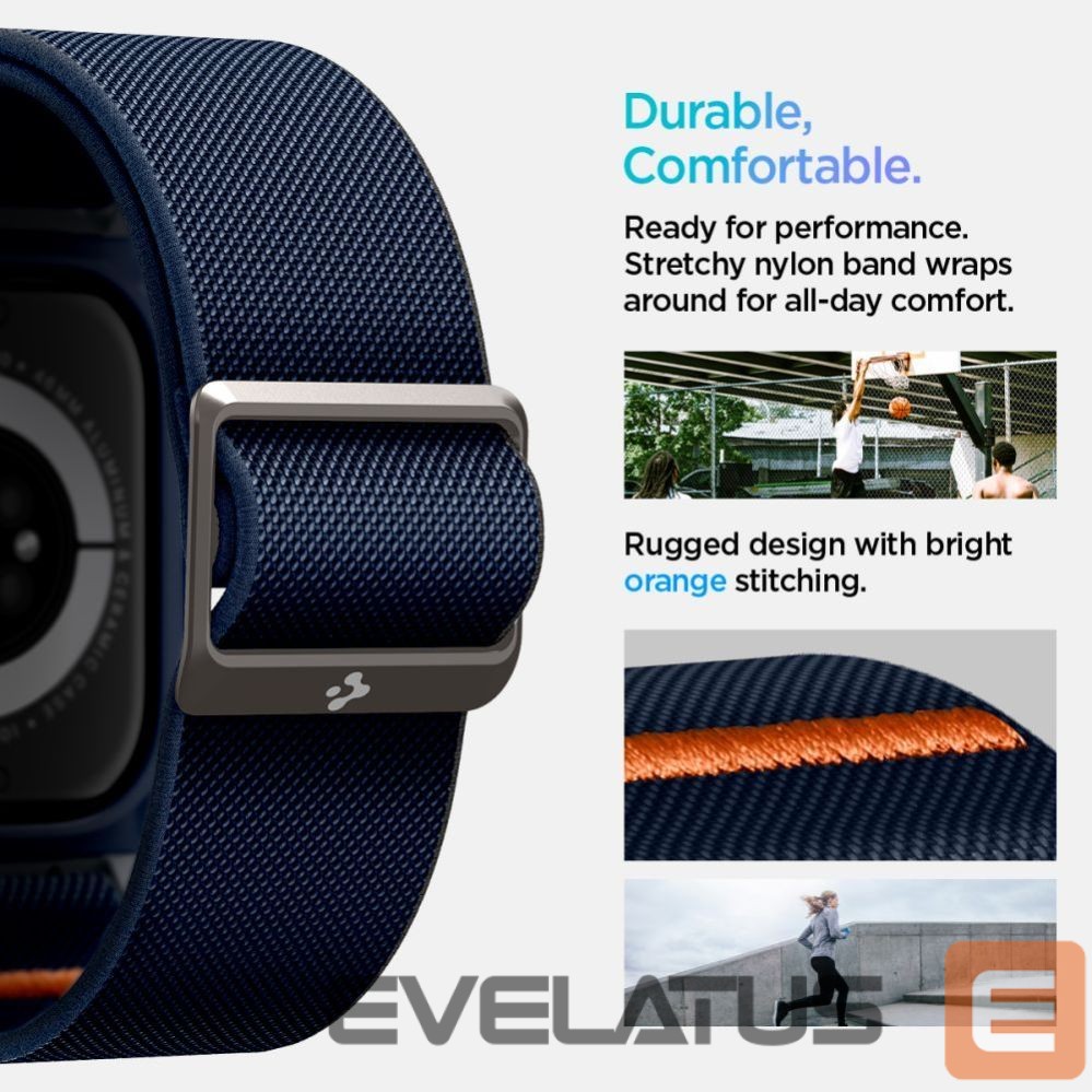 Kitos prekės Spigen Spigen Lite Fit "Pro" Strap for Apple Watch 10 46mm - Navy Blue