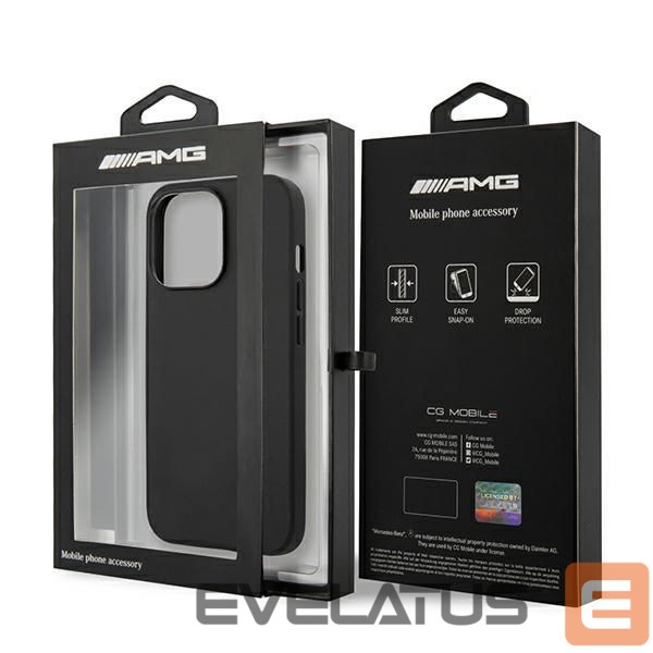Kitos prekės Mercedes-Benz AMG Leather Hot Stamped Case for iPhone 13 Pro / 13 6.1" - Black