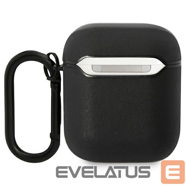 Kitos prekės BMW BMW Leather Color Lines Case for AirPods 1 / 2 - Black