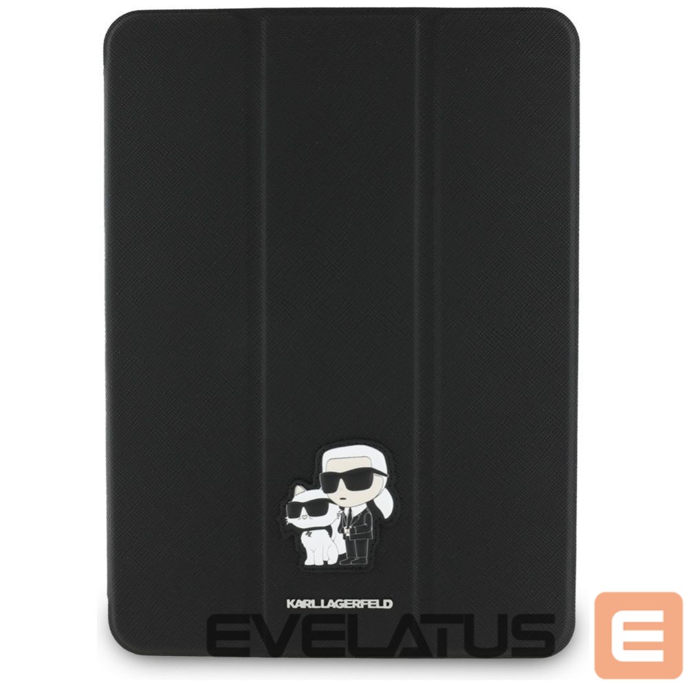 Kitos prekės Karl Lagerfeld Karl Lagerfeld Saffiano Magnetic Karl & Choupette iPad Air 11" 2024 Book Cover Case - Black