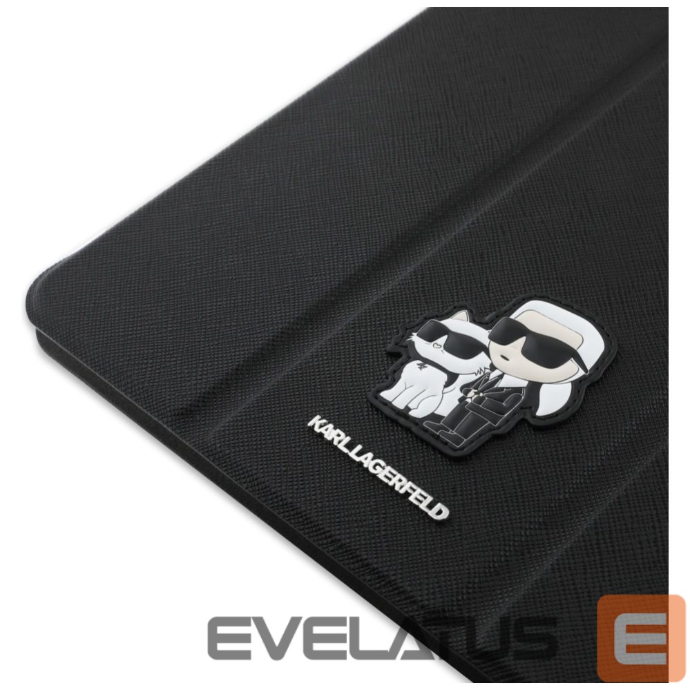 Kitos prekės Karl Lagerfeld Karl Lagerfeld Saffiano Magnetic Karl & Choupette iPad Pro 13" 2024 Book Cover Case - Black