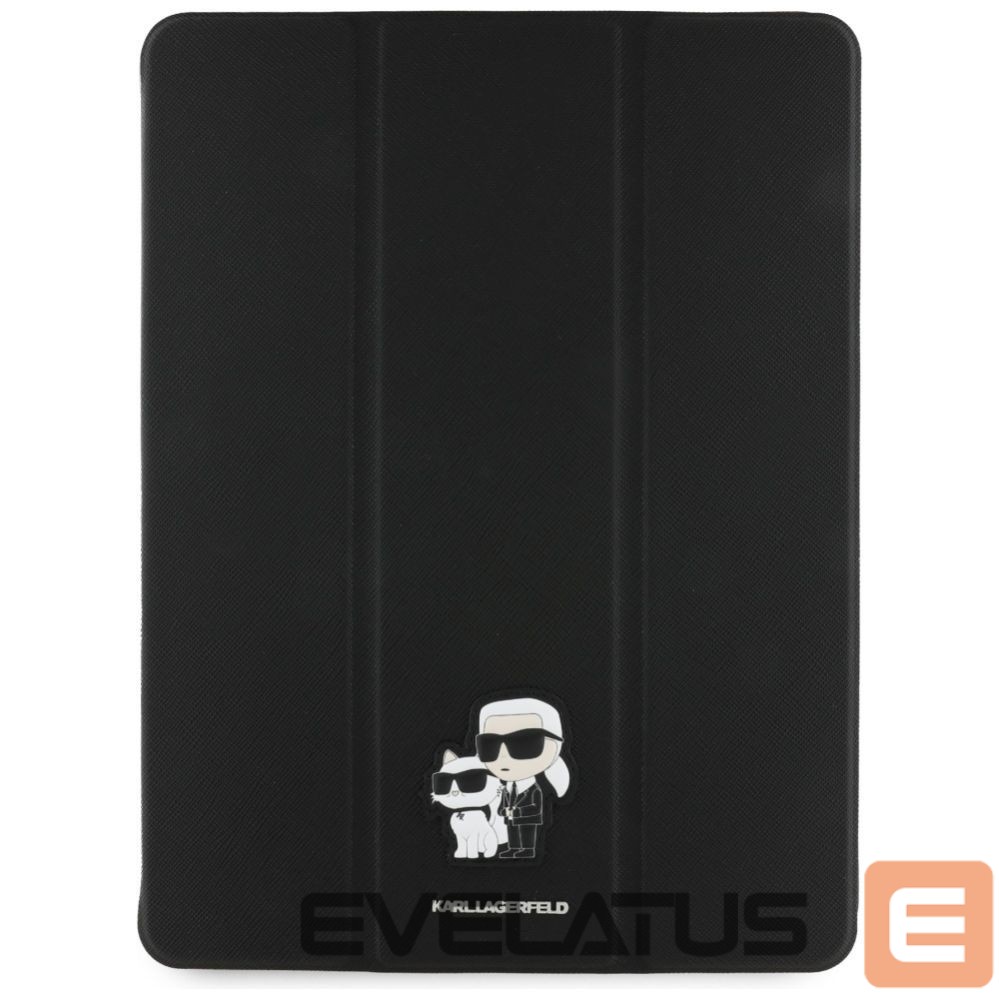 Kitos prekės Karl Lagerfeld Karl Lagerfeld Saffiano Magnetic Karl & Choupette iPad Pro 13" 2024 Book Cover Case - Black