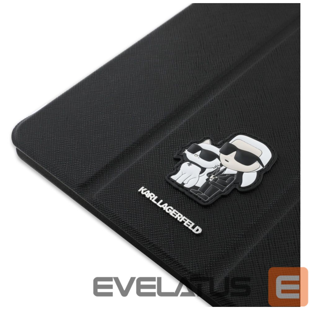 Kitos prekės Karl Lagerfeld Karl Lagerfeld Saffiano Magnetic Karl & Choupette iPad Air 13" 2024 Book Cover Case - Black