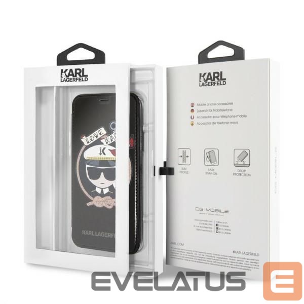 Kitos prekės Karl Lagerfeld Karl Lagerfeld Signature Glitter iPhone X/Xs Case - Black