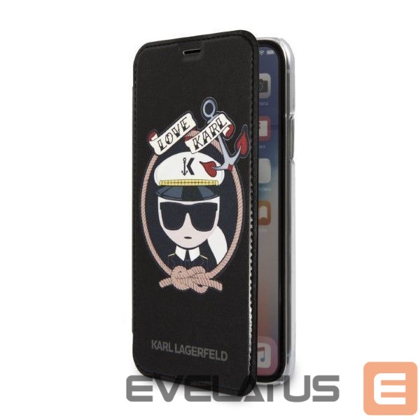 Kitos prekės Karl Lagerfeld Karl Lagerfeld Signature Glitter iPhone X/Xs Case - Black