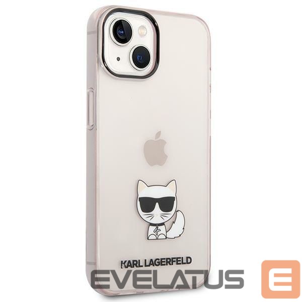 Kitos prekės Karl Lagerfeld Karl Lagerfeld Transparent Choupette Body Case for iPhone 14 Plus / 15 Plus 6.7" - Pink