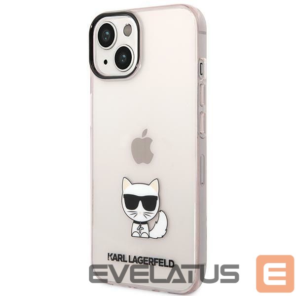Kitos prekės Karl Lagerfeld Karl Lagerfeld Transparent Choupette Body Case for iPhone 14 Plus / 15 Plus 6.7" - Pink