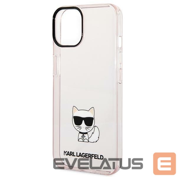 Kitos prekės Karl Lagerfeld Karl Lagerfeld Transparent Choupette Body Case for iPhone 14 Plus / 15 Plus 6.7" - Pink
