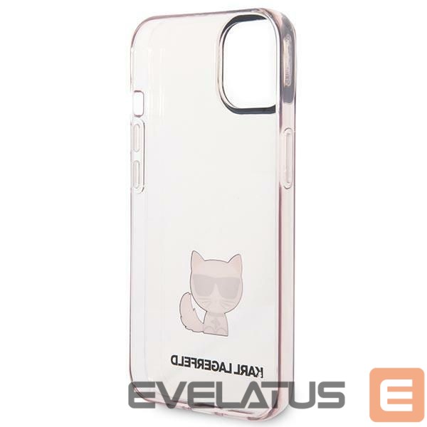 Kitos prekės Karl Lagerfeld Karl Lagerfeld Transparent Choupette Body Case for iPhone 14 Plus / 15 Plus 6.7" - Pink