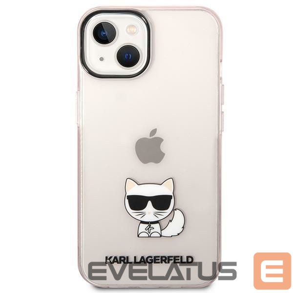 Kitos prekės Karl Lagerfeld Karl Lagerfeld Transparent Choupette Body Case for iPhone 14 Plus / 15 Plus 6.7" - Pink