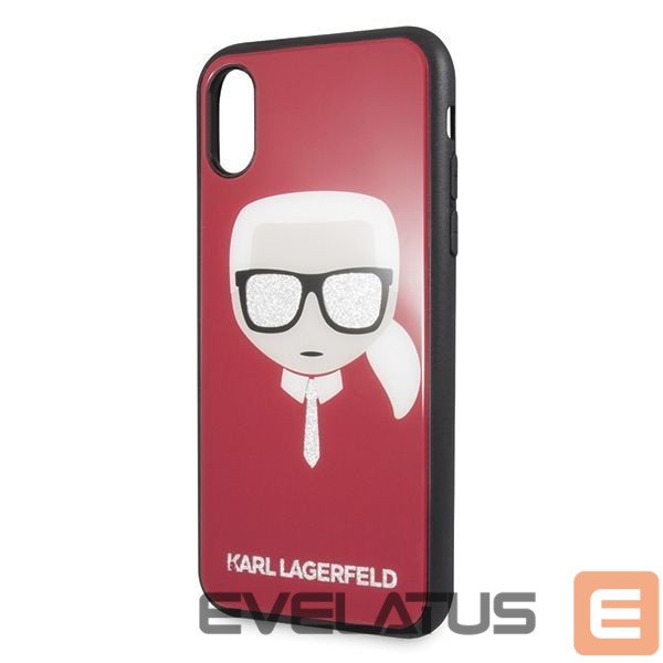 Kitos prekės Karl Lagerfeld Karl Lagerfeld Iconic Glitter Karl`s Head iPhone X / Xs Case - Red