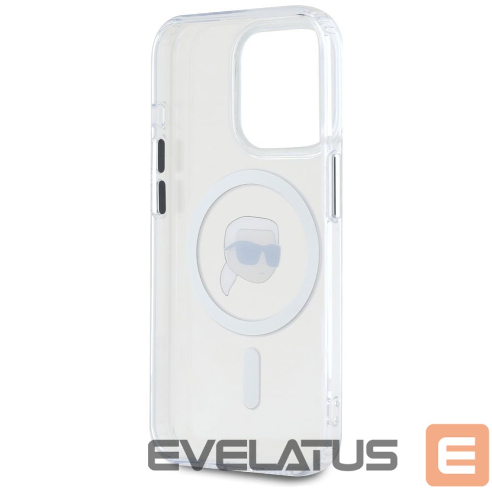 Kitos prekės Karl Lagerfeld Karl Lagerfeld IML Metal Karl Head MagSafe Case for iPhone 15 Pro Max White
