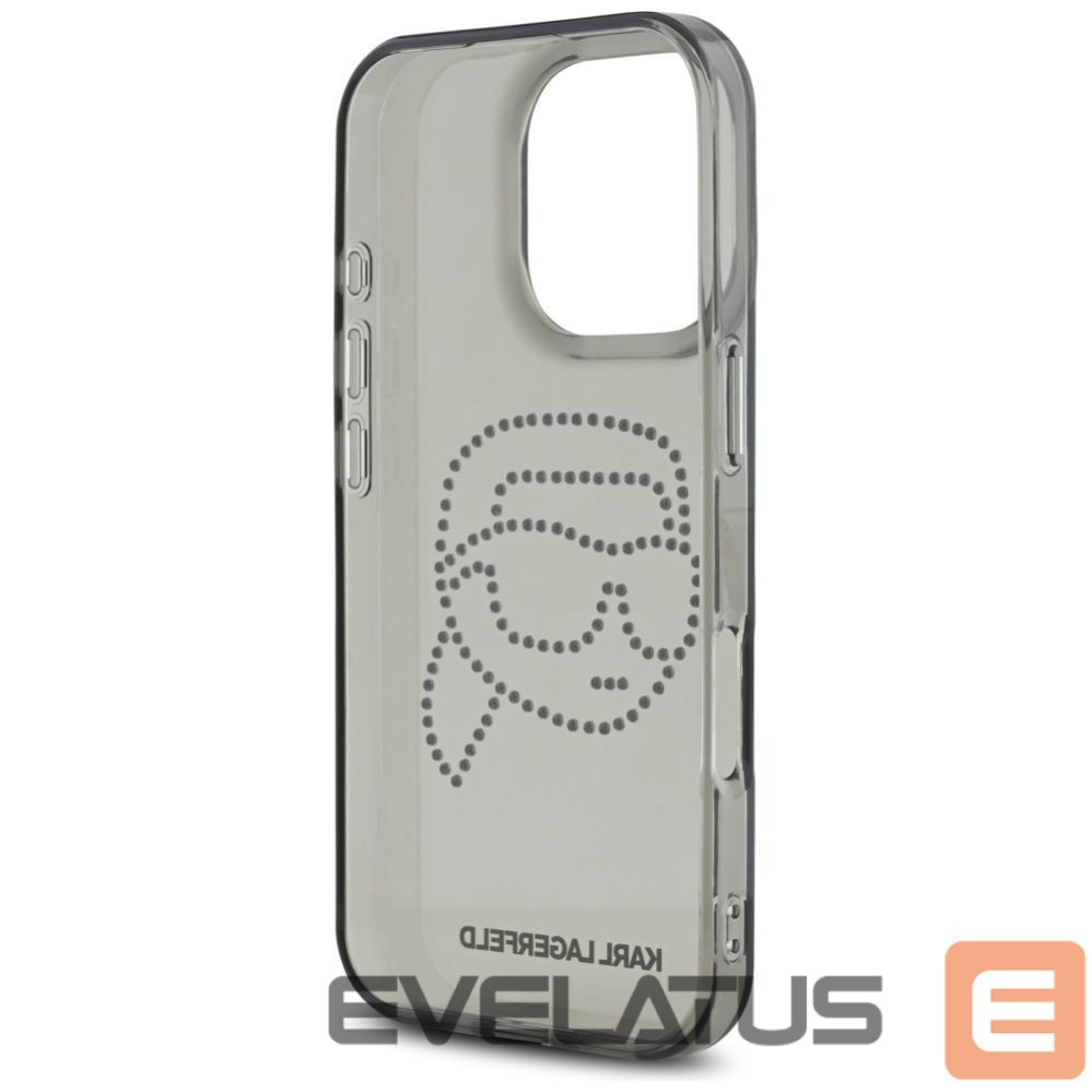 Kitos prekės Karl Lagerfeld Karl Lagerfeld IML Rhinestones Karl Head Case for iPhone 16 Pro Black