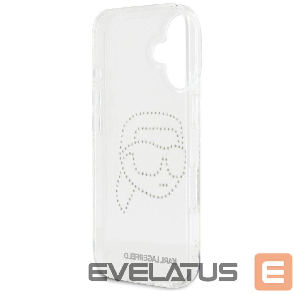 Kitos prekės Karl Lagerfeld Karl Lagerfeld IML Rhinestones Karl Head Case for iPhone 16 Clear