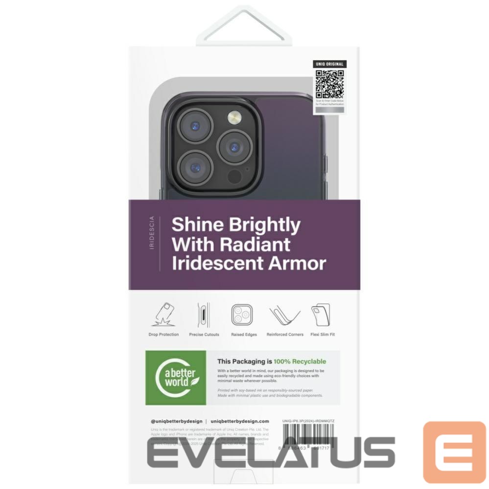 Kitos prekės UNIQ Uniq Iridescia Magclick Charging Case for iPhone 16 Pro - Black