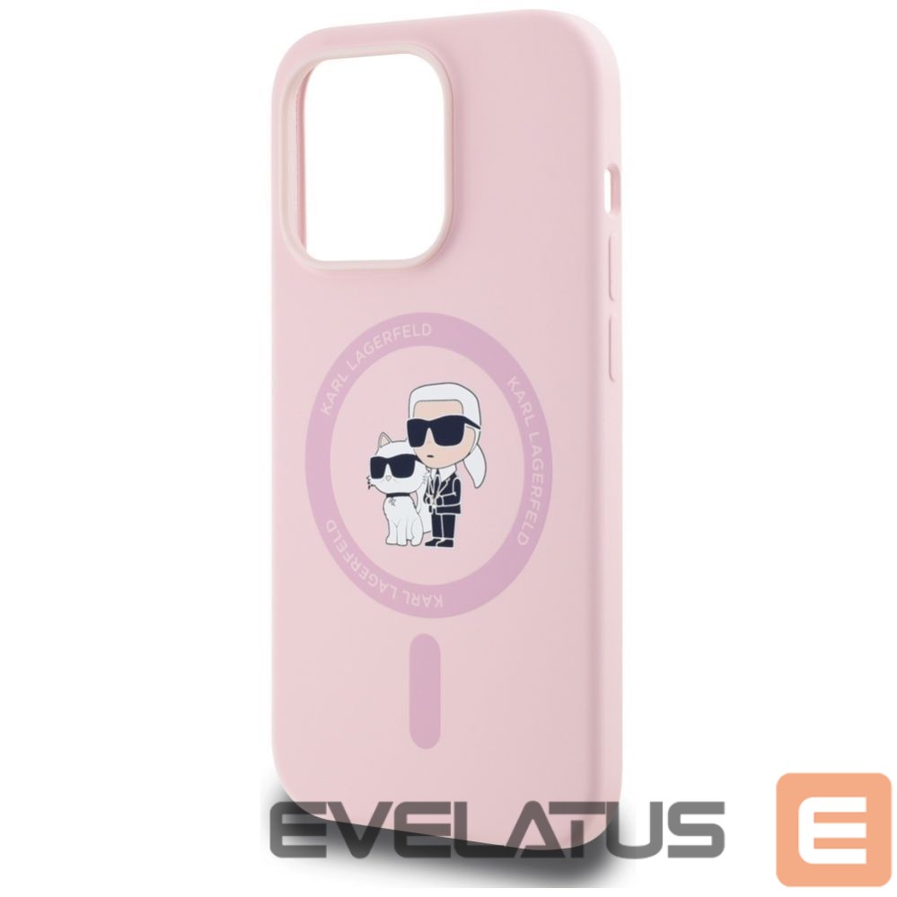 Kitos prekės Karl Lagerfeld Karl Lagerfeld Silicone Karl&Choupette MagSafe Case for iPhone 14 Pro Max - Pink
