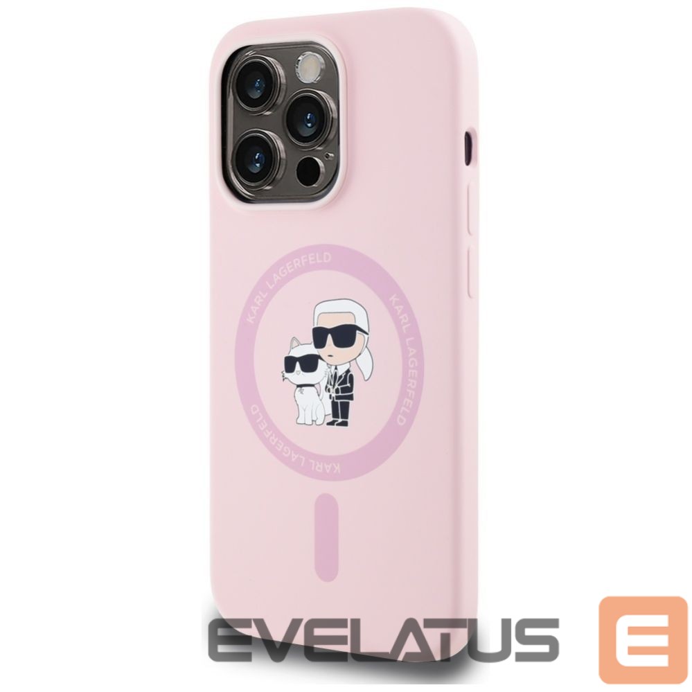 Kitos prekės Karl Lagerfeld Karl Lagerfeld Silicone Karl&Choupette MagSafe Case for iPhone 14 Pro Max - Pink