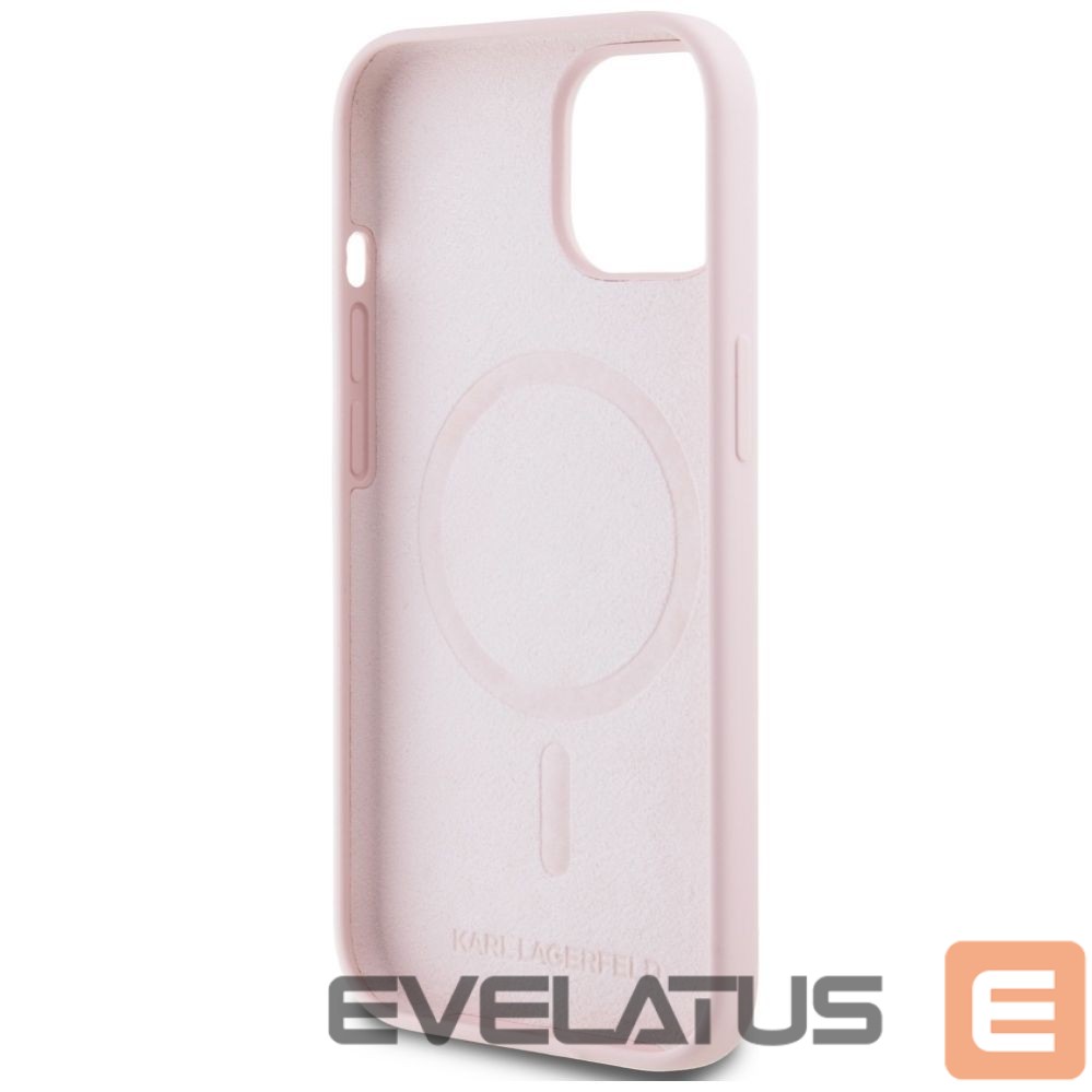 Kitos prekės Karl Lagerfeld Karl Lagerfeld Silicone Karl&Choupette MagSafe iPhone 15 Plus Case - Pink