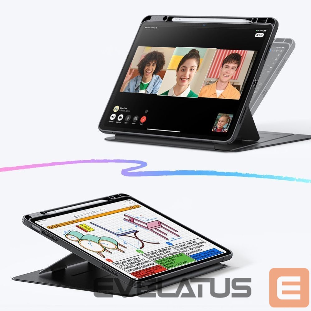 Kitos prekės ESR ESR Flip Hybrid Case for iPad Air 13" (2024/2025/2026) - Black