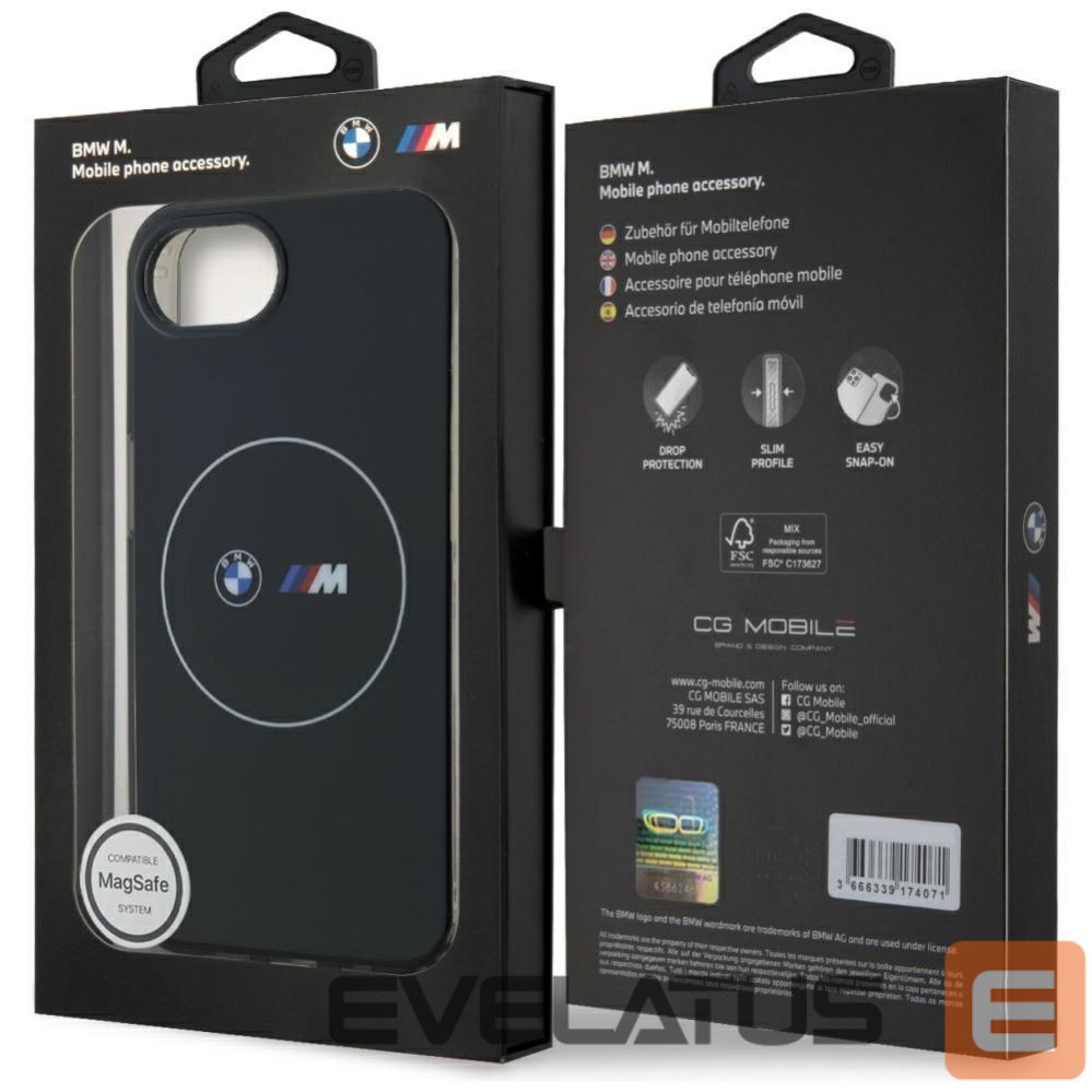 Kitos prekės BMW BMW IML Metal White Circle MagSafe iPhone 16e Case - Black