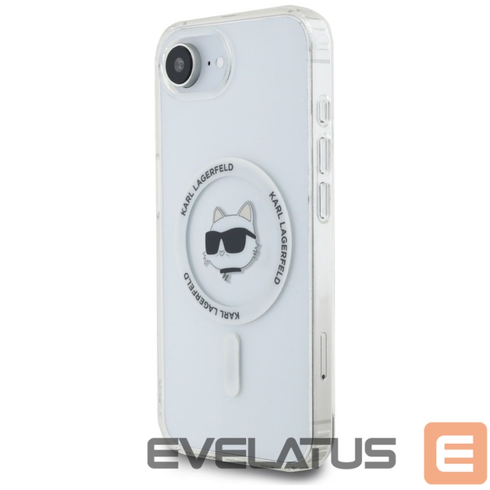 Kitos prekės Karl Lagerfeld Karl Lagerfeld IML Metal Choupette Head MagSafe iPhone 16e Case - White