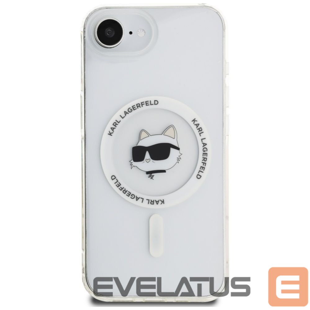 Kitos prekės Karl Lagerfeld Karl Lagerfeld IML Metal Choupette Head MagSafe iPhone 16e Case - White