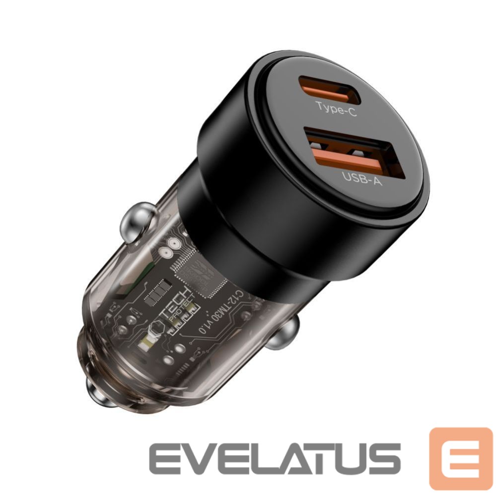 Kitos prekės Tech-Protect CC03 2-port PD75W car charger - black