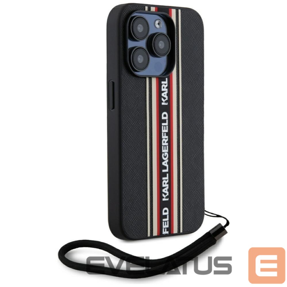 Kitos prekės Karl Lagerfeld Karl Lagerfeld Saffiano Athleisure Stripes Cord iPhone 15 Pro Case - Red