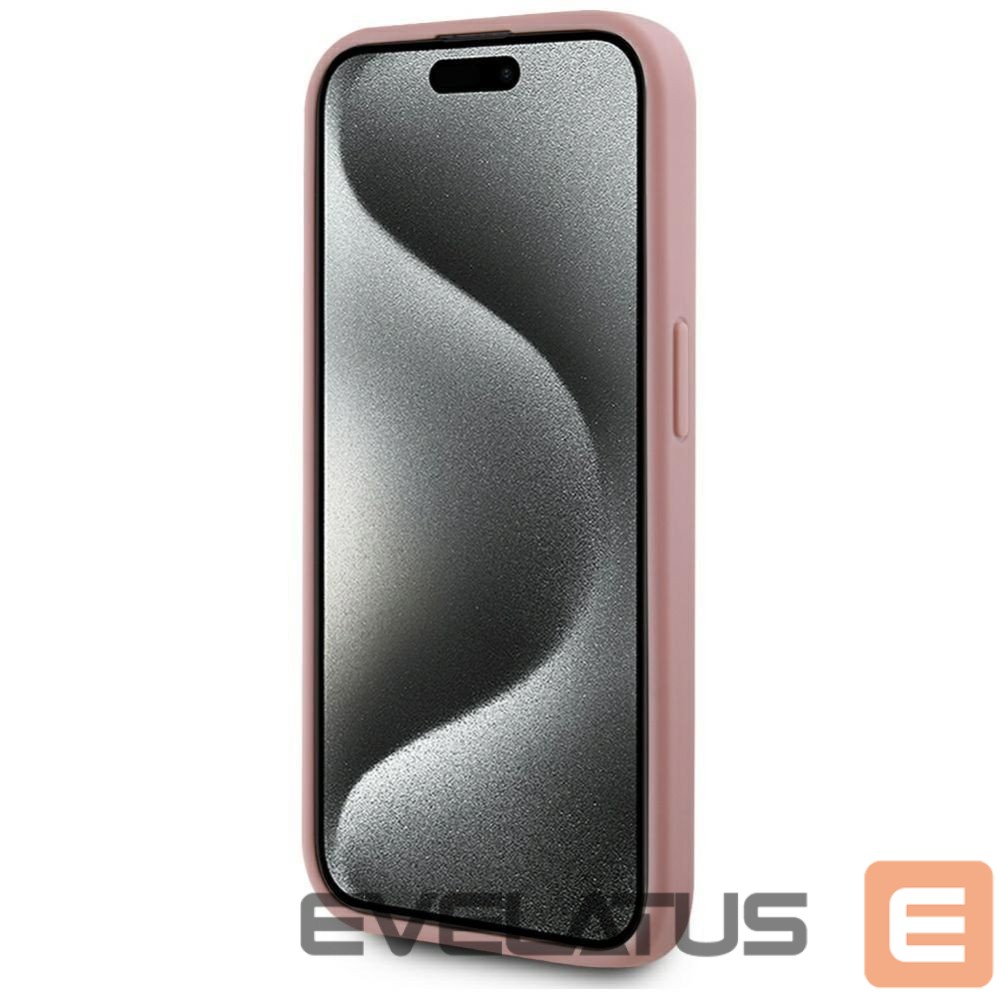 Kitos prekės Karl Lagerfeld Karl Lagerfeld Wrinkled Metal Signature iPhone 15 Pro Case - Pink
