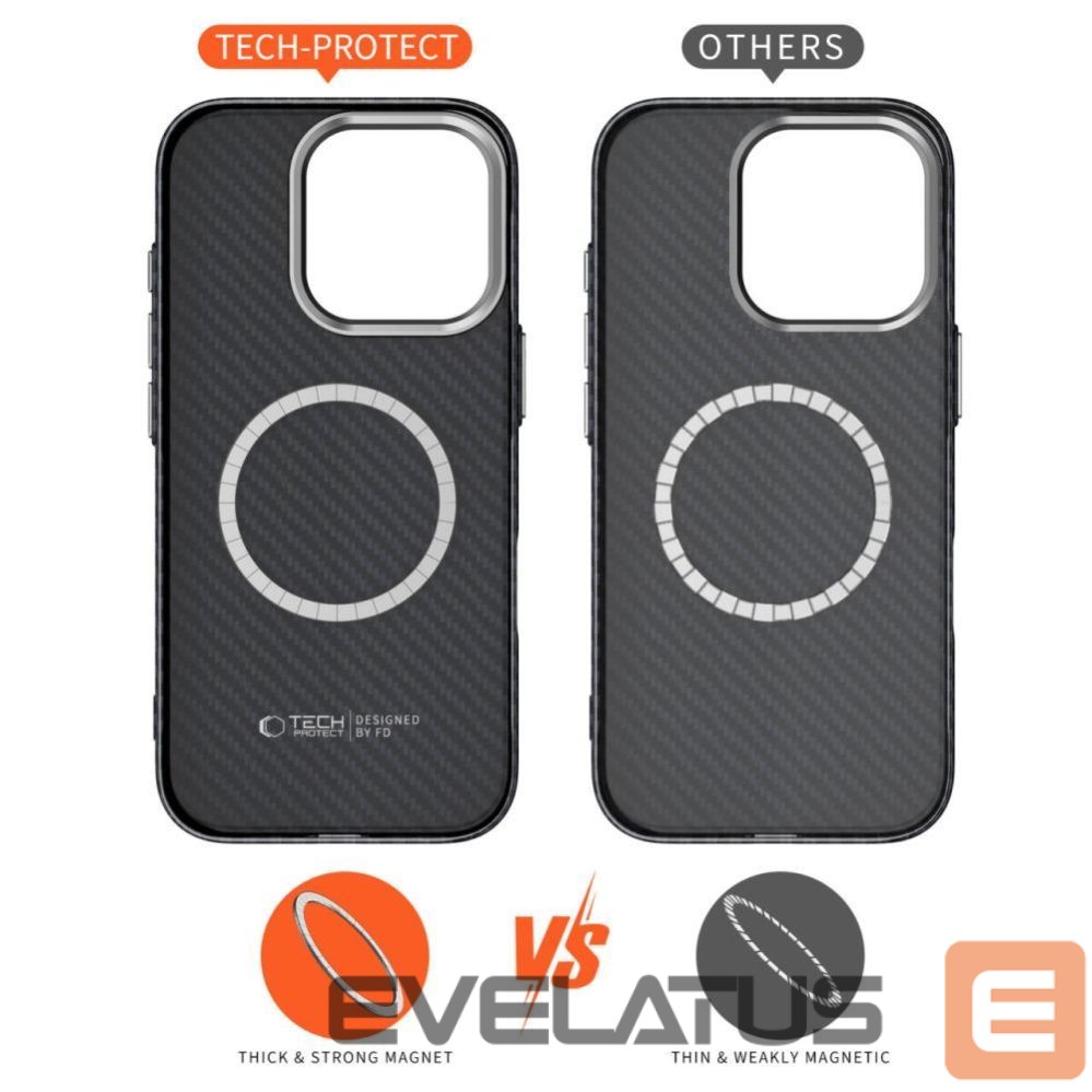 Kitos prekės Tech-Protect Tech-Protect Ion Carbon MagSafe Case for iPhone 16 Pro Max - Black/Grey