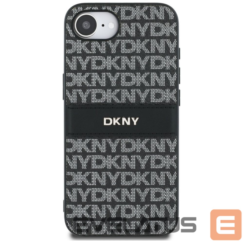 Kitos prekės DKNY DKNY Repeat Texture Pattern with Tonal Stripe case for iPhone 16e - black
