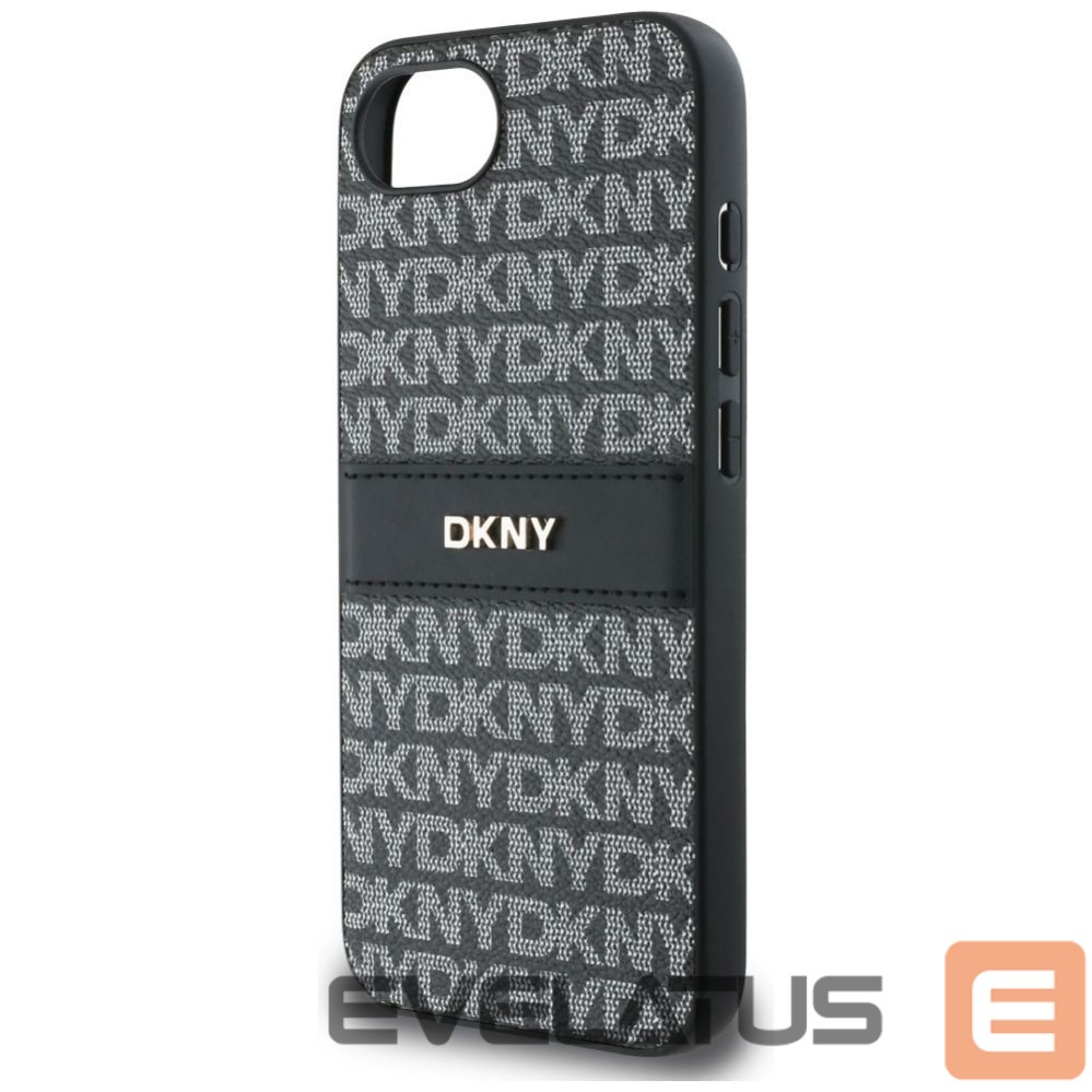 Kitos prekės DKNY DKNY Repeat Texture Pattern with Tonal Stripe case for iPhone 16e - black