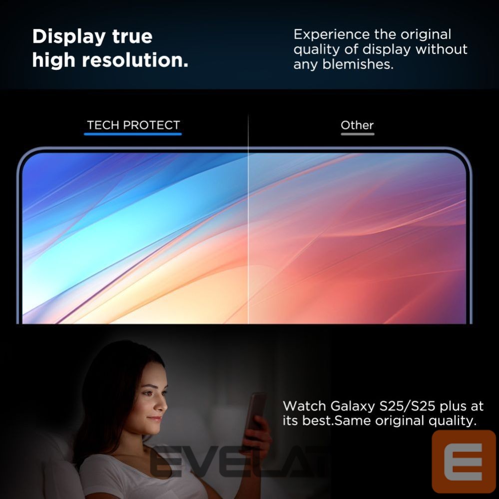 Kitos prekės Tech-Protect Tech-Protect Quick Set+ Tempered Glass for Samsung Galaxy S25+ - Transparent