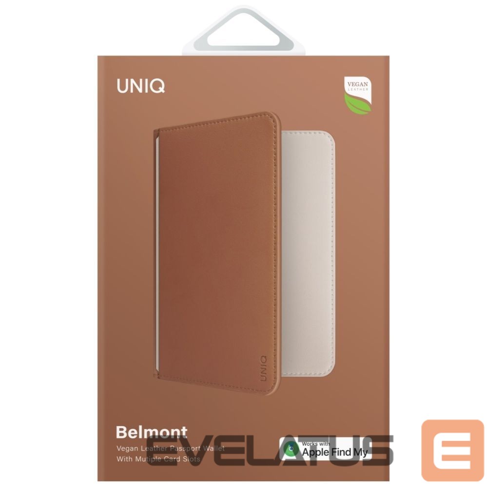 Kitos prekės UNIQ Uniq Belmont Passport Case with Apple Find My RFID Blocking Caramel Beige