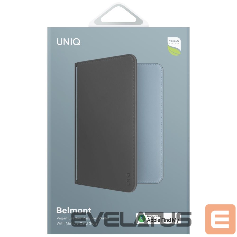 Kitos prekės UNIQ Uniq Belmont Passport Case with Apple Find My RFID Blocking Gray Blue