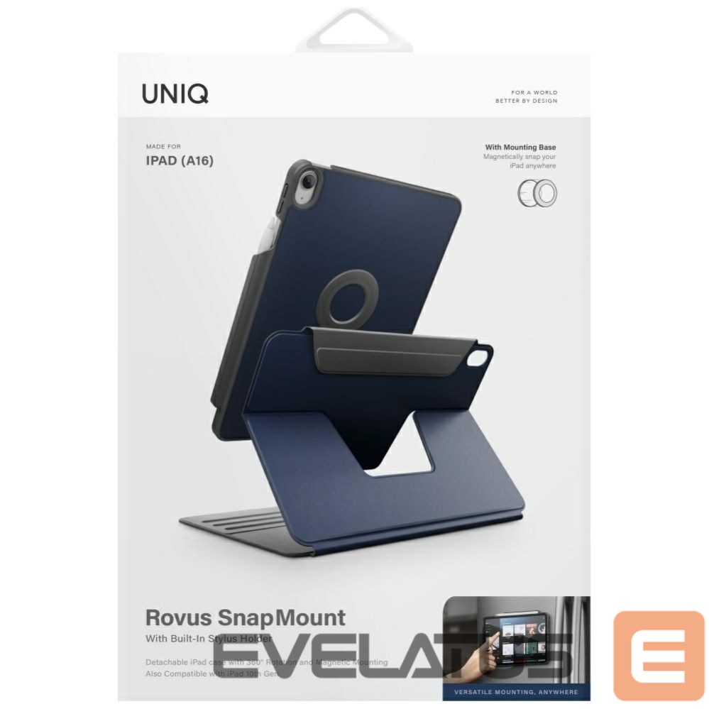 Kitos prekės UNIQ Uniq Rovus Snapmount Magnetic 360 Rotating Detachable case for iPad 11" 2025 / iPad 10.9" 2022 (10th generation) - navy blue