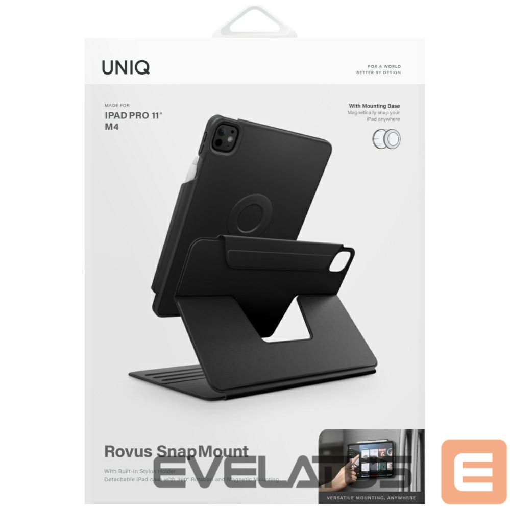 Kitos prekės UNIQ Uniq Rovus Snapmount Magnetic 360 Rotating Detachable case for iPad Pro 11" 2024 (5th generation) - black