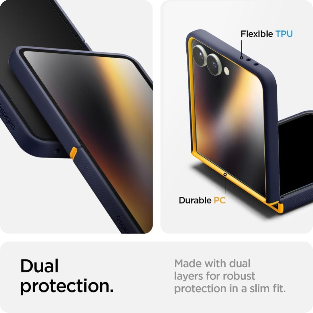 Kitos prekės Spigen Nano Pop Mag MagSafe Case for Samsung Galaxy Z Flip 7 - Navy Blue and Yellow