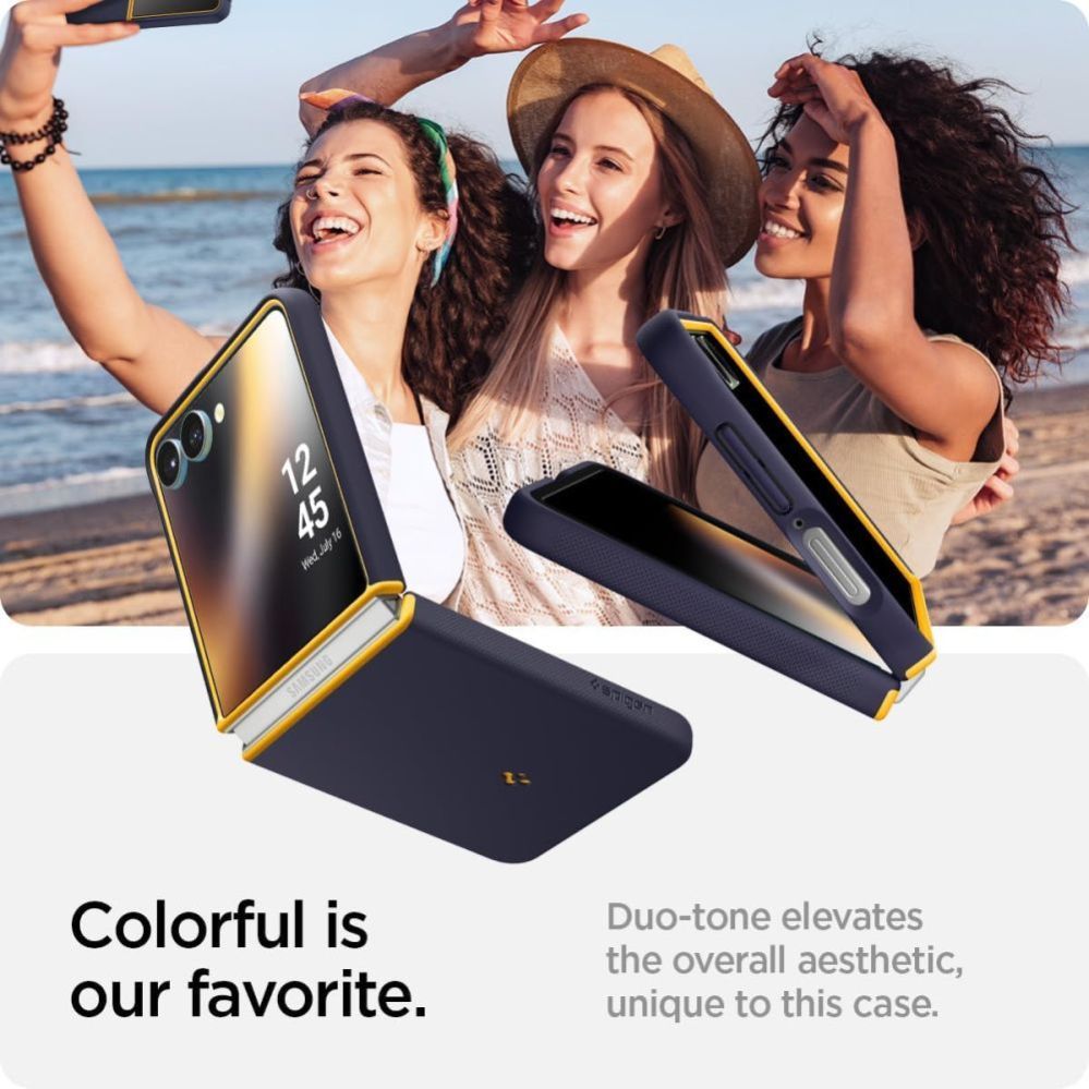 Kitos prekės Spigen Nano Pop Mag MagSafe Case for Samsung Galaxy Z Flip 7 - Navy Blue and Yellow