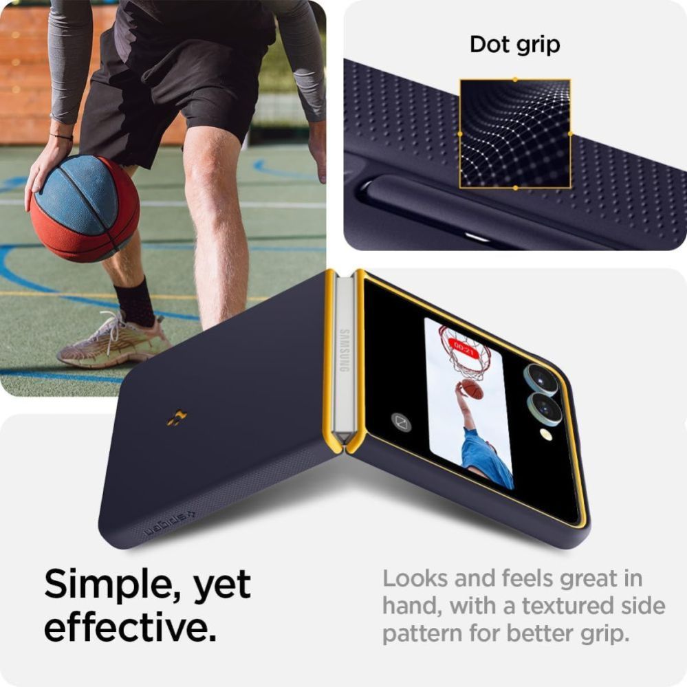 Kitos prekės Spigen Nano Pop Mag MagSafe Case for Samsung Galaxy Z Flip 7 - Navy Blue and Yellow