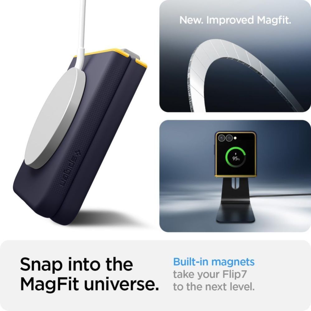 Kitos prekės Spigen Nano Pop Mag MagSafe Case for Samsung Galaxy Z Flip 7 - Navy Blue and Yellow