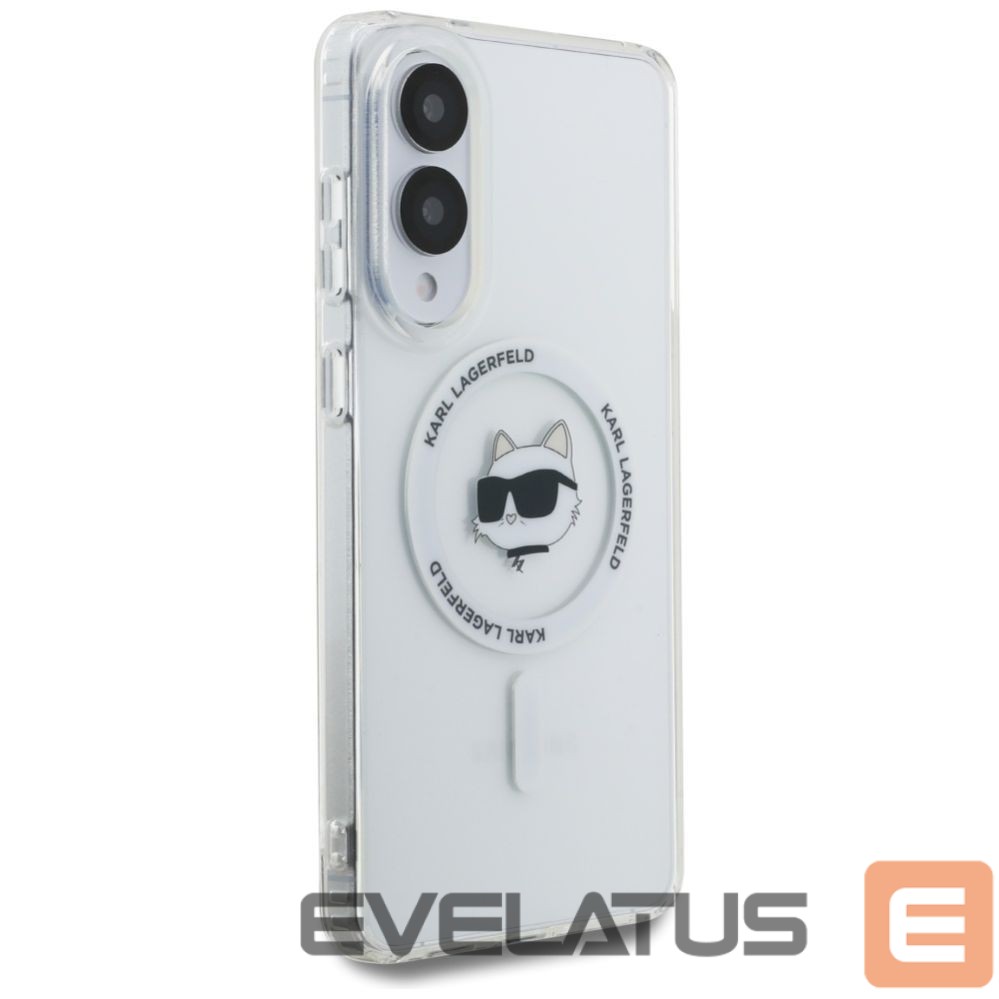 Kitos prekės Karl Lagerfeld Karl Lagerfeld Button Choupette Head Printed Logo MagSafe Case for Samsung Galaxy S25 Edge - White