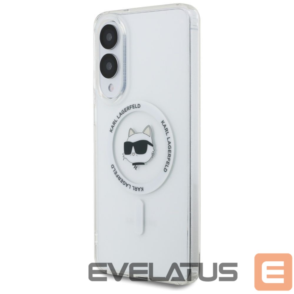 Kitos prekės Karl Lagerfeld Karl Lagerfeld Button Choupette Head Printed Logo MagSafe Case for Samsung Galaxy S25 Edge - White