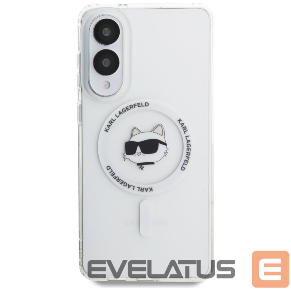 Kitos prekės Karl Lagerfeld Karl Lagerfeld Button Choupette Head Printed Logo MagSafe Case for Samsung Galaxy S25 Edge - White